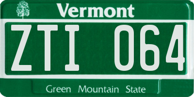 VT license plate ZTI064