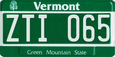 VT license plate ZTI065