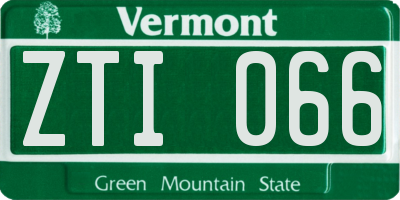 VT license plate ZTI066