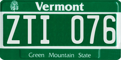 VT license plate ZTI076