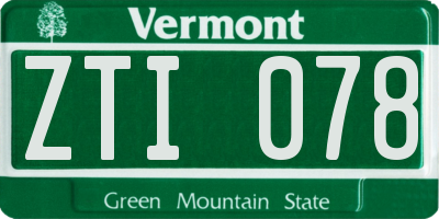 VT license plate ZTI078