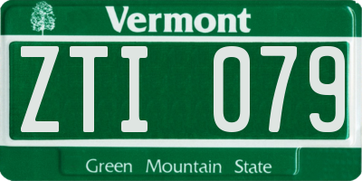 VT license plate ZTI079