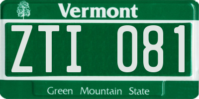 VT license plate ZTI081