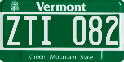 VT license plate ZTI082