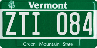VT license plate ZTI084