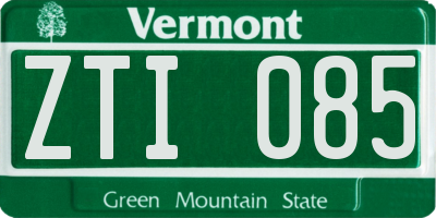 VT license plate ZTI085