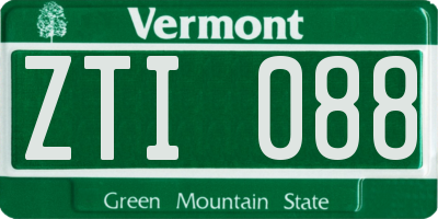 VT license plate ZTI088