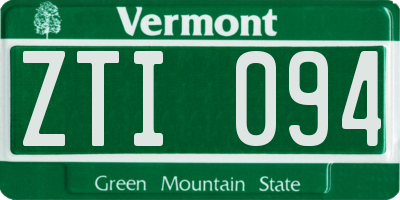 VT license plate ZTI094