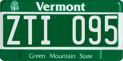 VT license plate ZTI095