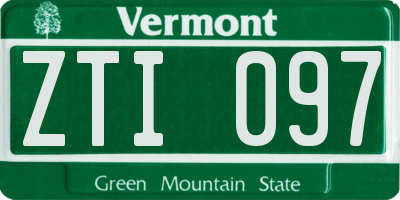 VT license plate ZTI097