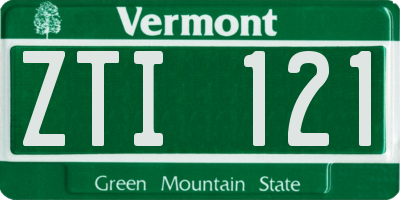 VT license plate ZTI121