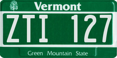 VT license plate ZTI127