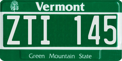 VT license plate ZTI145