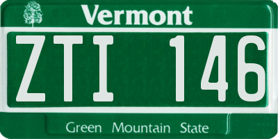 VT license plate ZTI146