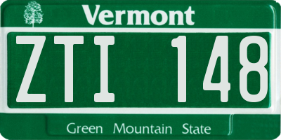 VT license plate ZTI148