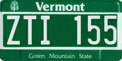 VT license plate ZTI155