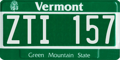 VT license plate ZTI157