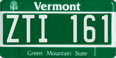 VT license plate ZTI161