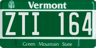 VT license plate ZTI164