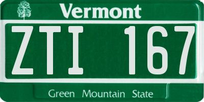 VT license plate ZTI167