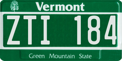 VT license plate ZTI184