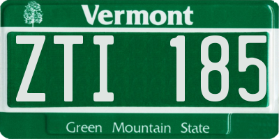 VT license plate ZTI185