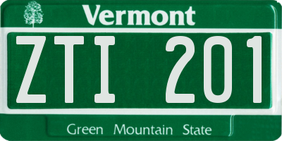 VT license plate ZTI201