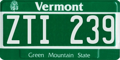 VT license plate ZTI239