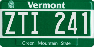 VT license plate ZTI241