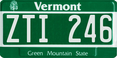 VT license plate ZTI246