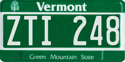 VT license plate ZTI248