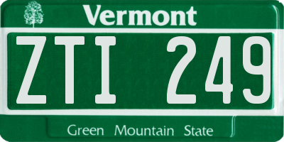 VT license plate ZTI249