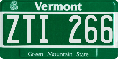VT license plate ZTI266