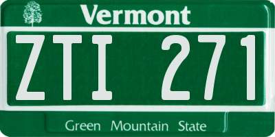 VT license plate ZTI271