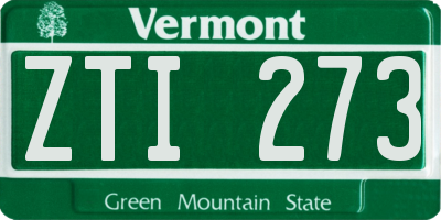 VT license plate ZTI273