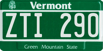 VT license plate ZTI290