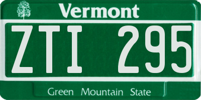 VT license plate ZTI295