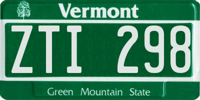 VT license plate ZTI298
