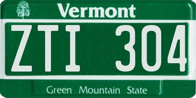 VT license plate ZTI304