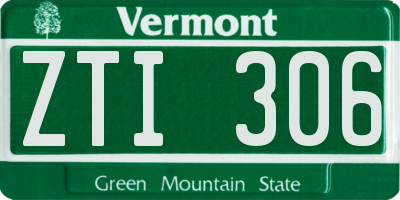 VT license plate ZTI306