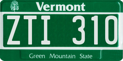 VT license plate ZTI310
