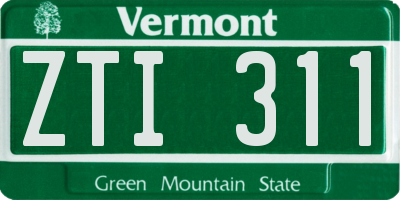 VT license plate ZTI311