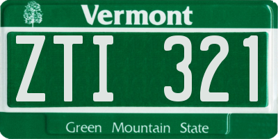 VT license plate ZTI321