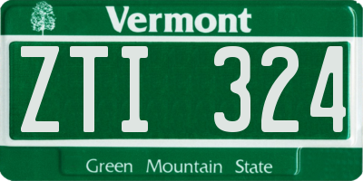 VT license plate ZTI324
