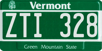 VT license plate ZTI328