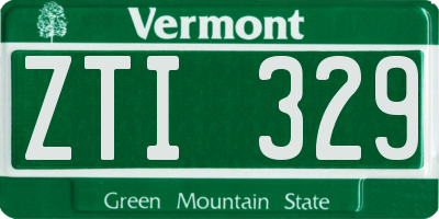 VT license plate ZTI329