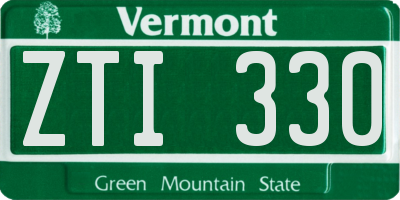 VT license plate ZTI330
