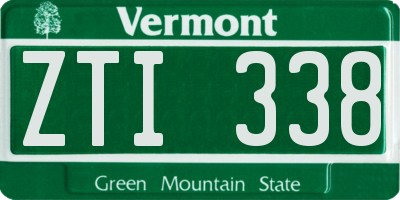 VT license plate ZTI338