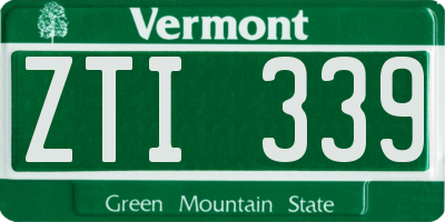 VT license plate ZTI339