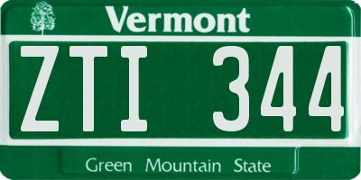 VT license plate ZTI344